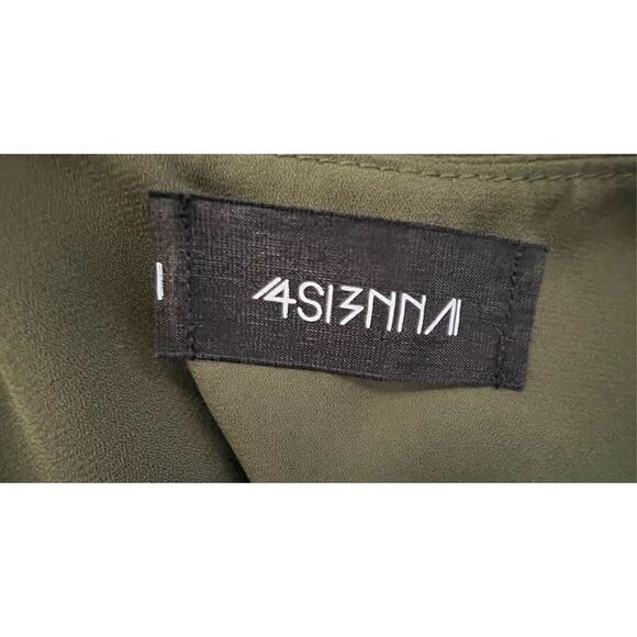 4SI3NNA Army Green Professional Flowy Tank Top With Tie Straps - Picture 2 of 4